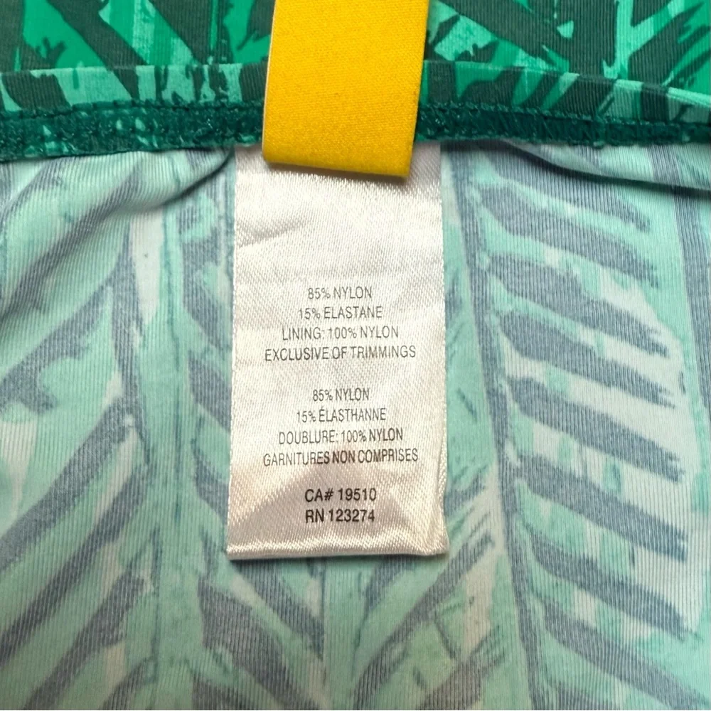 Lole Jamaica Tankini Top Green Tropical Leaf Print Halter